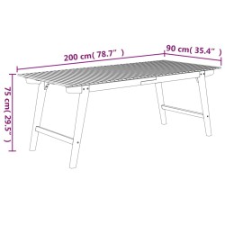 Table de jardin 200x90x75 cm Bois d'acacia solide 637805637805