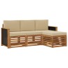 Ensemble de canapés d'extérieur 4 pcs Naturel et Beige 637807637807