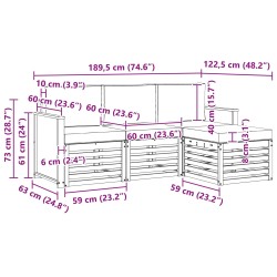 Ensemble de canapés d'extérieur 4 pcs Naturel et Beige 637807637807