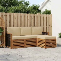 Ensemble de canapés d'extérieur 4 pcs Naturel et Beige 637808637808