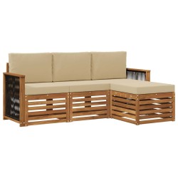 Ensemble de canapés d'extérieur 4 pcs Naturel et Beige 637808637808