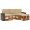 Ensemble de canapés d'extérieur 4 pcs Naturel et Beige 637809637809