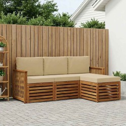 Ensemble de canapés d'extérieur 4 pcs Naturel et Beige 637810637810