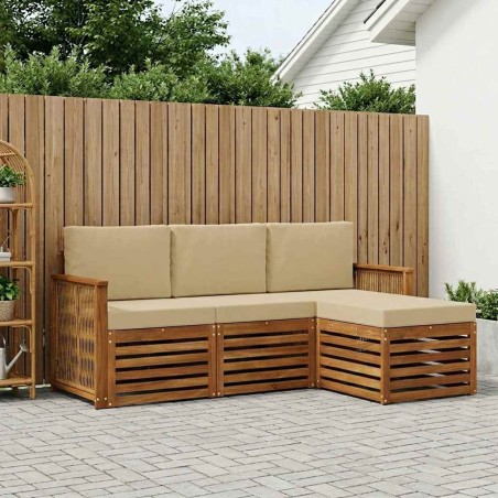 Ensemble de canapés d'extérieur 4 pcs Naturel et Beige 637810637810