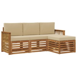 Ensemble de canapés d'extérieur 4 pcs Naturel et Beige 637810637810