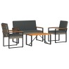 Ensemble de meubles d'extérieur 4 pcs Gris et Gris foncé 637814637814