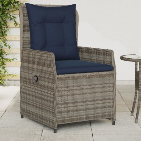 Chaises de jardin inclinables lot de 2 gris résine tressée 637833637833
