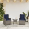 Chaises de jardin inclinables lot de 2 gris résine tressée 637833637833