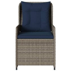 Chaises de jardin inclinables lot de 2 gris résine tressée 637833637833