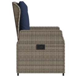 Chaises de jardin inclinables lot de 2 gris résine tressée 637833637833