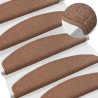 Tapis d'escalier auto-adhésifs 15 pcs Marron 80 x 24,5 x 3,5 cm 637835637835