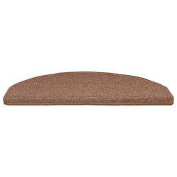 Tapis d'escalier auto-adhésifs 15 pcs Marron 80 x 24,5 x 3,5 cm 637835637835