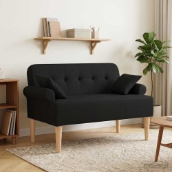 Canapé love seat avec capitonnage en boutons Noir Tissu 637836637836