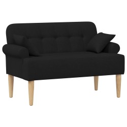Canapé love seat avec capitonnage en boutons Noir Tissu 637836637836