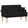 Canapé love seat avec capitonnage en boutons Noir Tissu 637836637836