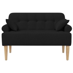 Canapé love seat avec capitonnage en boutons Noir Tissu 637836637836