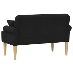 Canapé love seat avec capitonnage en boutons Noir Tissu 637836637836