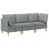 Canapé modulaire avec rangement 3 pcs Gris clair Tissu 637837637837