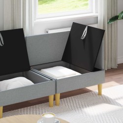 Canapé modulaire avec rangement 3 pcs Gris clair Tissu 637837637837