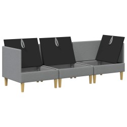 Canapé modulaire avec rangement 3 pcs Gris clair Tissu 637837637837