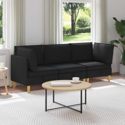 Canapé modulaire avec rangement 3 pcs Noir Tissu 637839637839