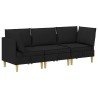 Canapé modulaire avec rangement 3 pcs Noir Tissu 637839637839