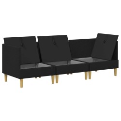 Canapé modulaire avec rangement 3 pcs Noir Tissu 637839637839
