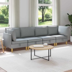 Canapé modulaire avec rangement 4 pcs Gris clair Tissu 637840637840
