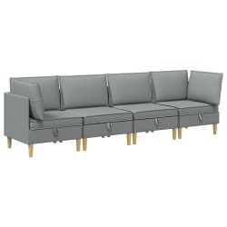 Canapé modulaire avec rangement 4 pcs Gris clair Tissu 637840637840