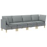 Canapé modulaire avec rangement 4 pcs Gris clair Tissu 637840637840