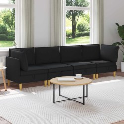 Canapé modulaire avec rangement 4 pcs Noir Tissu 637841637841