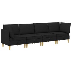 Canapé modulaire avec rangement 4 pcs Noir Tissu 637841637841