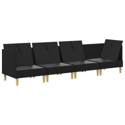 Canapé modulaire avec rangement 4 pcs Noir Tissu 637841637841