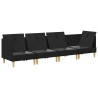 Canapé modulaire avec rangement 4 pcs Noir Tissu 637841637841