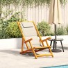 Chaise pliante avec accoudoirs en bois d'acacia crème et textilène 637843637843