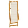 Chaise pliante avec accoudoirs en bois d'acacia crème et textilène 637843637843