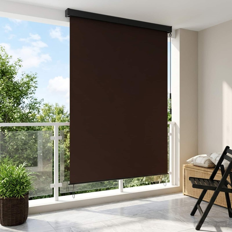 Store enrouleur Marron 180 x 250 cm Tissu et Aluminium 637844637844