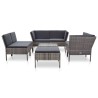 Salon de jardin 8 pcs avec coussins résine tressée gris 637846637846