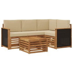 Ensemble de canapés d'extérieur 5 pcs Naturel et Beige 637848637848