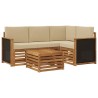 Ensemble de canapés d'extérieur 5 pcs Naturel et Beige 637848637848