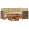 Ensemble de canapés d'extérieur 5 pcs Naturel et Beige 637851637851