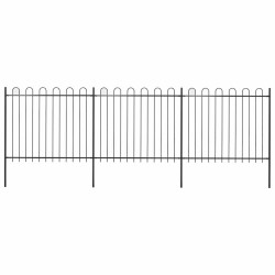 Clôture de jardin avec arceau en acier 537 x 150 cm Noir 637856637856