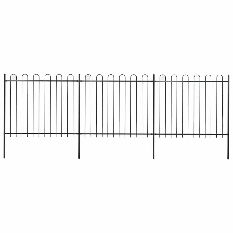 Clôture de jardin avec arceau en acier 537 x 150 cm Noir 637856637856