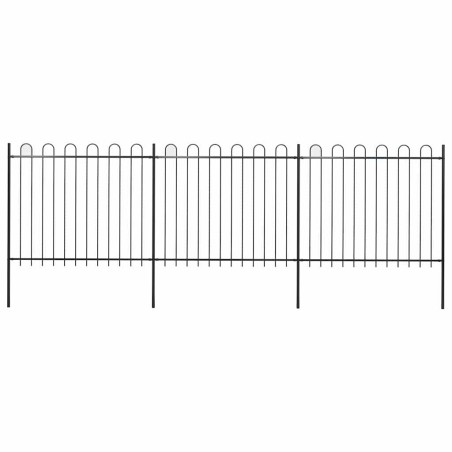 Clôture de jardin avec arceau en acier 537 x 150 cm Noir 637856637856