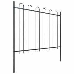 Clôture de jardin avec arceau en acier 537 x 150 cm Noir 637856637856
