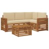 Ensemble de canapés d'extérieur 5 pcs Naturel et Beige 637858637858
