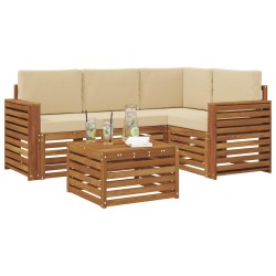 Ensemble de canapés d'extérieur 5 pcs Naturel et Beige 637858637858