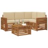 Ensemble de canapés d'extérieur 5 pcs Naturel et Beige 637858637858
