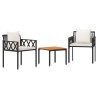 Ensemble de meubles d'extérieur 3 pcs Noir et blanc crème 637859637859