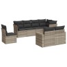 Salon de jardin 8 pcs avec coussins gris clair résine tressée 637861637861